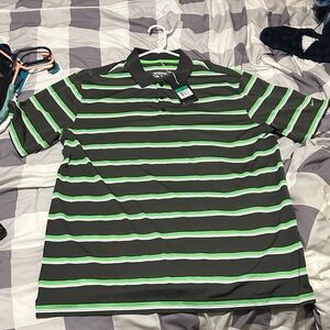 Men's Nike Green Striped Polo Shirt